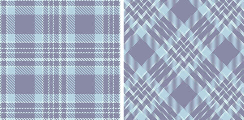 Pastel Cool Ice Blue Seamless Tartan Fabric Design