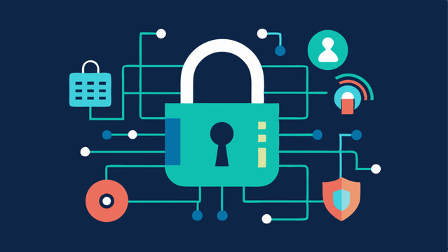 Lock and Key Eld with Digital Data Symbols A large lock and key surrounded by digital data symbols like binary code demonstrating the concept of accessing and securing data.