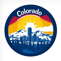 Obraz premium Most famous symbols of the colorado state graphic print for fashion . colorado trip vintage graphic print design.