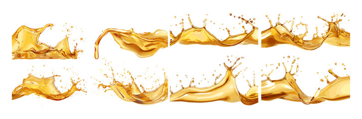 Golden oil splashes set, vector oil splash design, abstract splashes, golden texture, oil artwork, fluid splash, vector art, golden liquid splatter, creative oil splash, splash vector art