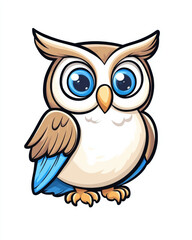 Fototapeta premium owl Cute owl illustration in vibrant colors, perfect for kids decor