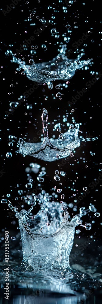 Poster water droplets in motion: a dynamic display of liquid dynamics