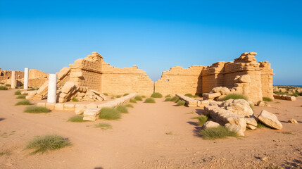 Il complesso archeologico con i resti delle Terme di Antonino, Area archeologica di Cartagine, Cartagine, Tunisia, Nord Africa