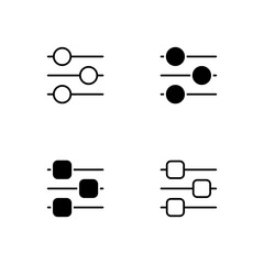 Equaliser icon set. Control icon. Setting icon vector.