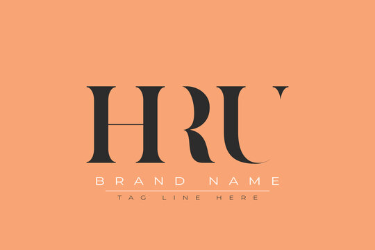 HRU abstract letter logo design. This logo is designed by three abstract letters.