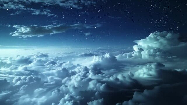 Dramatische Wolkenformationen in der Nacht mit Sternenhimmel