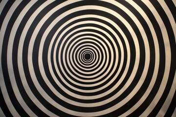 Hypnotic concentric circles with alternating black and white rings create a dynamic visual pattern, showcasing varying thicknesses for depth and movement