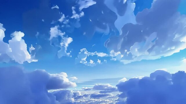 Blauer Himmel mit strahlend wei&szlig;en Sommerwolken