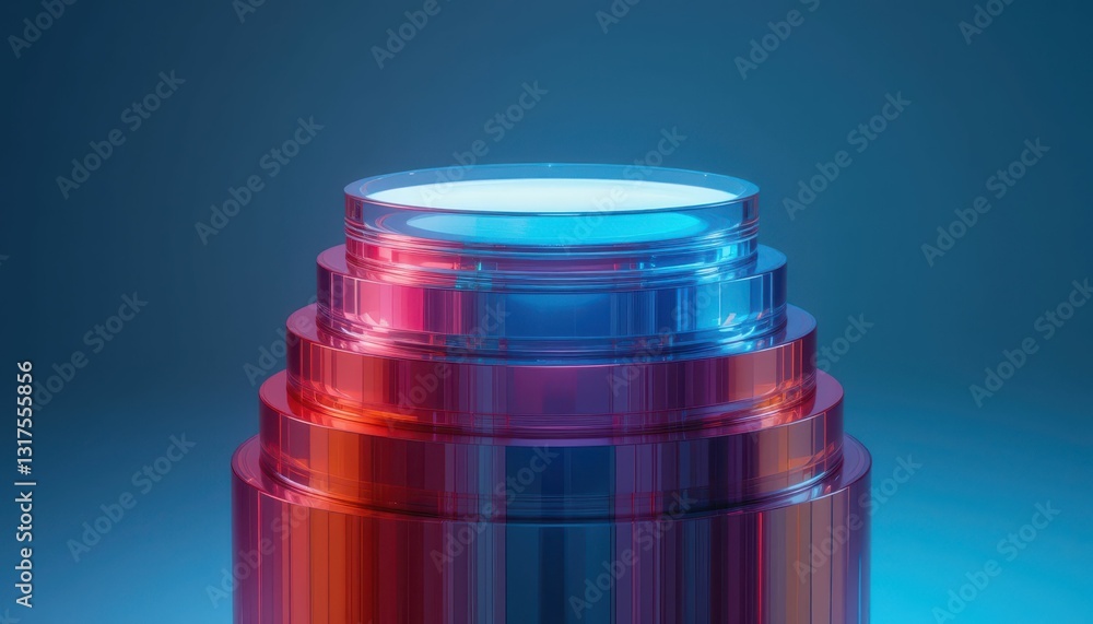 Poster abstract colorful layers with glass-like effect and soft lighting