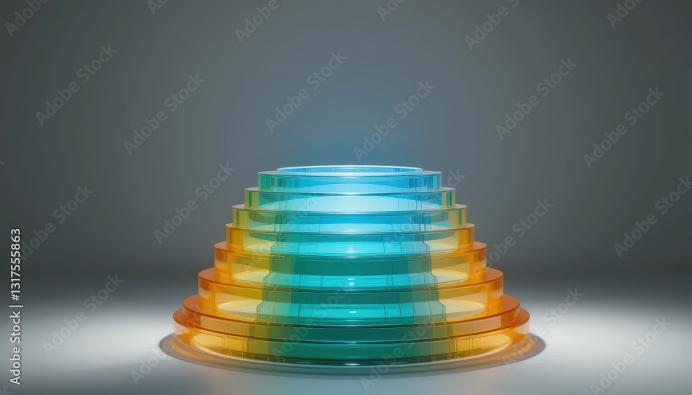 Poster colorful transparent layers creating modern abstract design