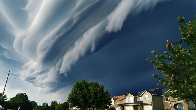 Spannende Lenticularis-Wolken &uuml;ber einer Bergkette