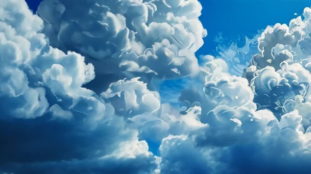 Strahlend blaue Himmelslandschaft mit massiven Wolken