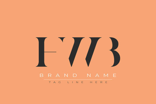 HWB abstract letter logo design. This logo is designed by three abstract letters.