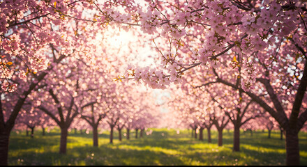 Fototapeta premium Blossoming Trees in Spring - A Renewal of Nature