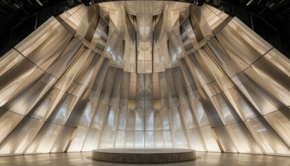 Futuristic Artistic Interior Design with Metallic Textures and Lights