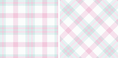 Pastel Bright Ice Seamless Tartan Fabric Design