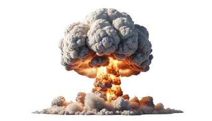 Photo of mushroom shape burning cloud isolated on transparent background.png