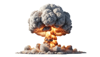 Photo of mushroom shape burning cloud isolated on transparent background.png