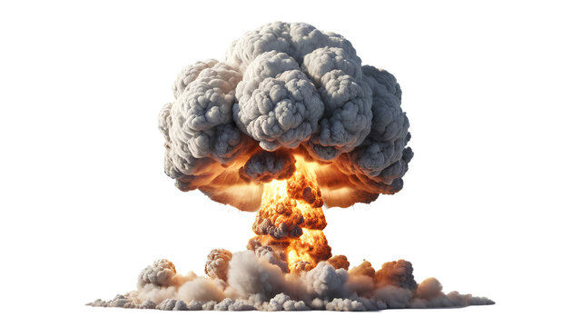 Photo of mushroom shape burning cloud isolated on transparent background.png