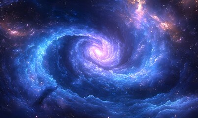 Spectacular Spiral Galaxy Nebula with Cosmic Clouds and Starry Backdrop