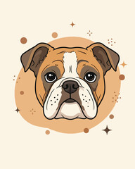 Vector design of a pitbull dog face with some shapes