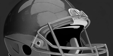 Black and White American Football Helmet, Generative AI
