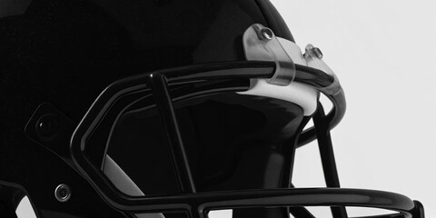 Black and White American Football Helmet, Generative AI