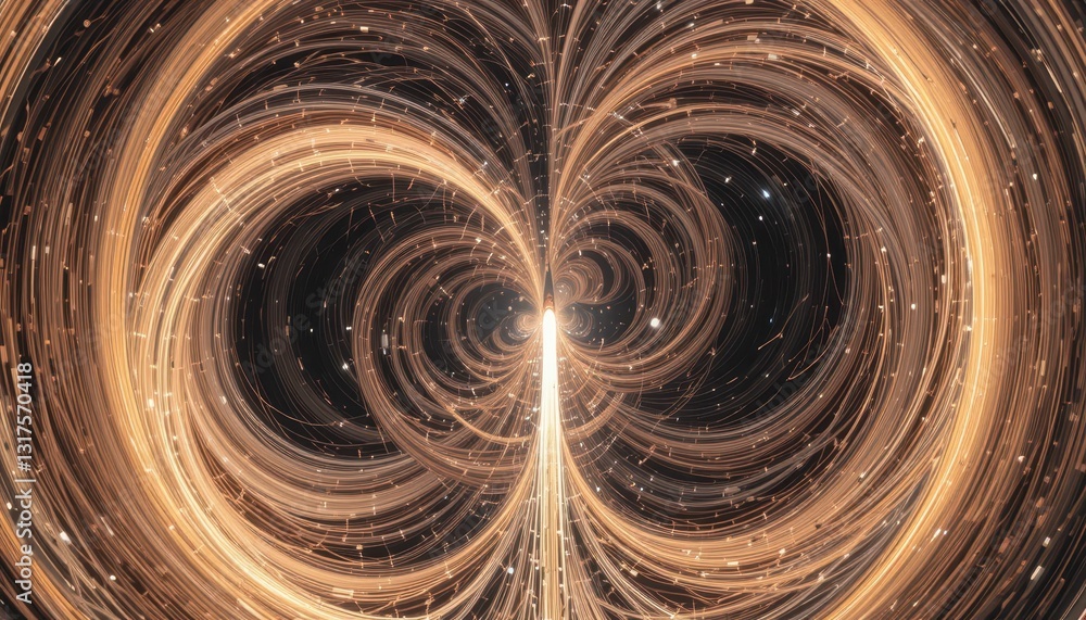 Poster swirling light trails in cosmic space with dynamic energy patterns