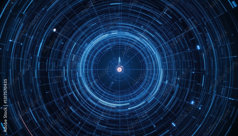 Poster abstract digital background with circular patterns and light effects