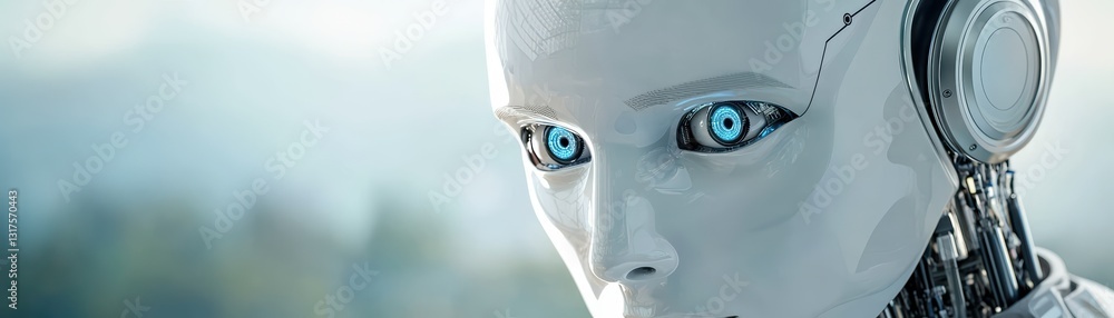 Poster scientist in a futuristic lab actively controlling ai with advanced technology and precision