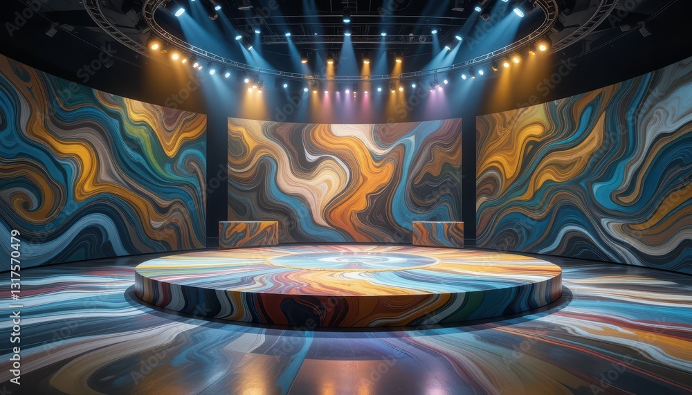 Poster colorful abstract stage background for event and presentation setup