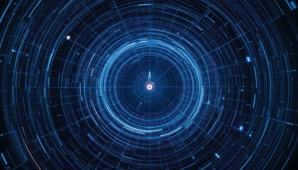 Fototapeta premium Abstract Digital Background with Circular Patterns and Light Effects