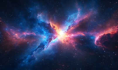 Colorful Nebula in Deep Space, A Majestic Cosmic Cloud Formation