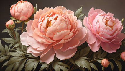 A Lovely Pink and Peach Peony Flower Isolated for Floral Arrangements and Decor