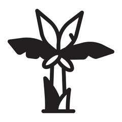 banana tree glyph icon