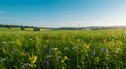 Fresh Breezy Countryside - Lively Fields Under Open Skies