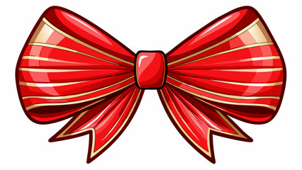 Red grosgrain bow isolated on white background