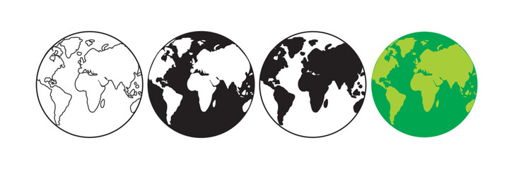 Earth globe flat illustration isolated on white background 