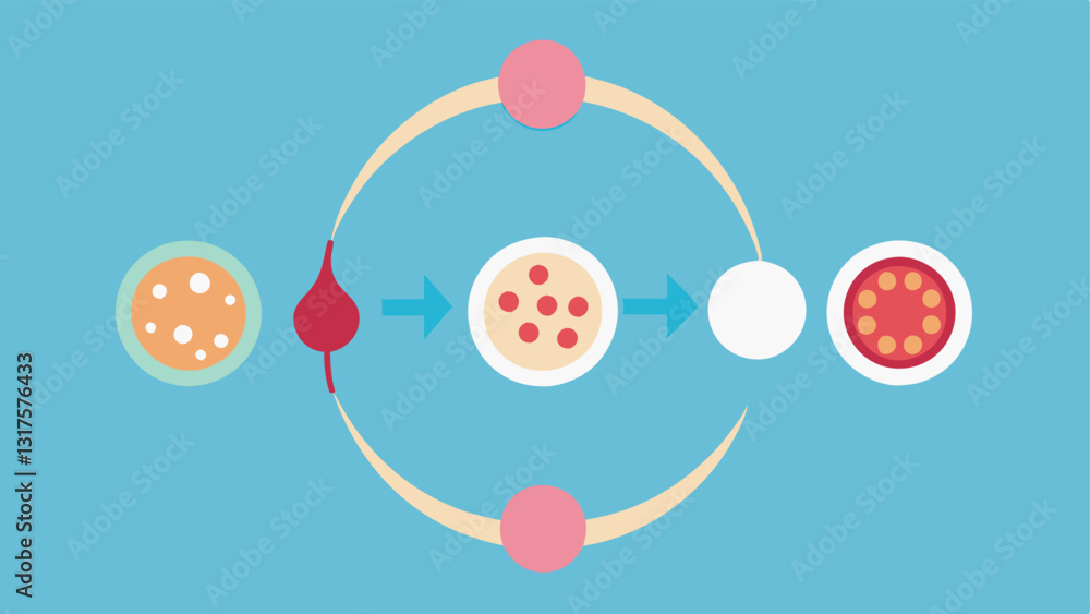 Poster skin regeneration process a visual loop or cycle depicting the regeneration process of skin cells st