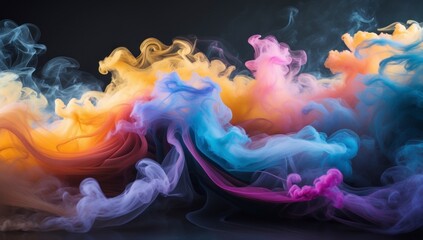 Obraz premium Vibrant Color Smoke Abstract Art Print