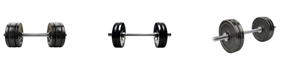 Weightlifting isolated on transparent background. PNG, Set of