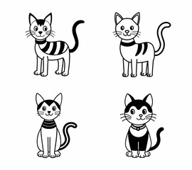 Obraz premium set of funny cartoon cats