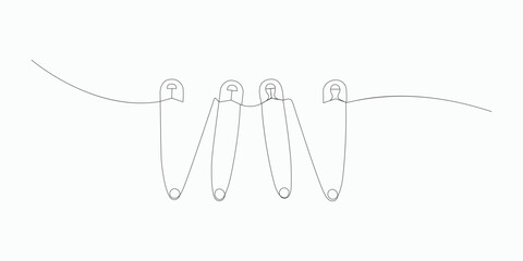Continuous one line drawing safety pin 1