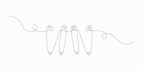 Continuous one line drawing safety pin 2