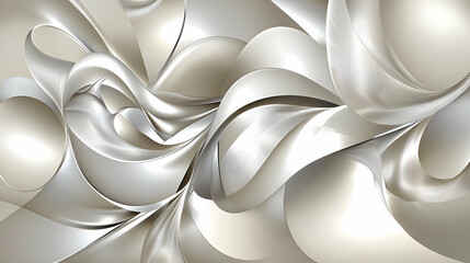 Abstract swirling silver and white fabric background for design