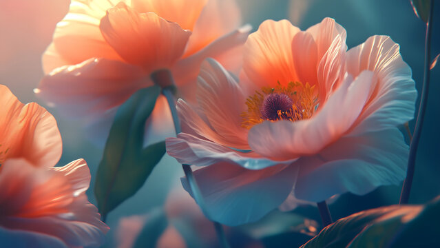 Stunning Macro Close-Up of a Vibrant Flower with Dew Drops &ndash; Floral Nature Background, Botanical Beauty, Petals in Detail