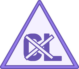 Colored No Chlorine Bleach Icon. Vector Illustration. Textile Care, Washing, Laundry. Sticker, Label. Material Characteristics Concept