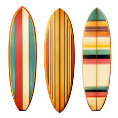 set of colorful surfboard
