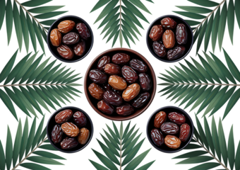 date fruit isolated on transparent background
dried dates in a bowl isolated on white background. Transparent PNG