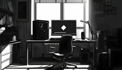 Fototapeta premium Modern gaming PC computer setup desktop powerful